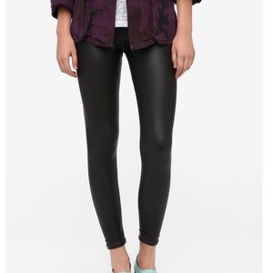 BDG Cuffed Vegan Leather Leggings Black